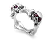 Skull and Bones Sterling Silver Ruby Ring 3005310