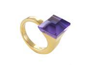 Chiodo Womens Curved 18K Yellow Gold Amethyst Ring