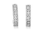 Women s 14K White Gold Diamond Hoop Earrings AER 5634W