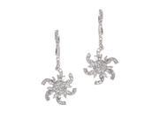 18K White Gold Diamond Pinwheel Drop Earrings CED8473