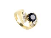 Regal 14K Yellow Gold Sapphire Diamond Ring