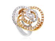 Women s 18K White Rose Gold Diamond Pave Swirls Ring