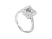 18K White Gold Diamond Pave Engagement Ring Mounting ED 9746W