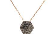 Deco 18K Rose Gold Black Diamond Pave Pendant Necklace
