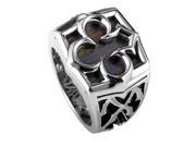 Sterling Silver Aces Tiger Iron Signet Ring