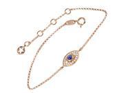 Womens 18K Rose Gold Diamond Pave Sapphire Evil Eye Bracelet BT97321RRZSA