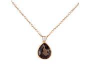 Women s 18K Rose Gold Diamond Smoky Topaz Pendant Necklace