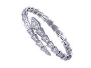Serpenti Womens Small 18K White Gold Full Diamond Pave Bracelet