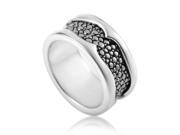 Thorn Men s Sterling Silver Rayskin Textured Band Ring