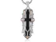 London Calling Sterling Silver Onyx Pendant Necklace