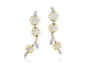 Women s 18K Yellow White Gold Diamond Flower Earrings MFC02 082316