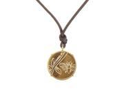 Flora Women s 18K Yellow Gold Tiger s Eye Pendant and Cord Necklace