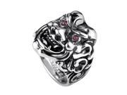 Sterling Silver Ruby Japanese Warrior Mask Ring