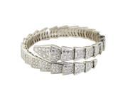 Serpenti Womens 18K White Gold Full Diamond Pave Medium Bracelet