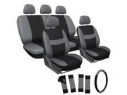 OxGord 17Pcs Seat Cover Gray Black