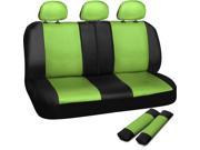 OxGord Premium Faux Leather Universal Rear Bench Seat Cover Set Green