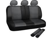 OxGord Premium Faux Leather Universal Rear Bench Seat Cover Set Gray