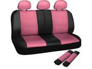 OxGord Premium Faux Leather Universal Rear Bench Seat Cover Set Pink