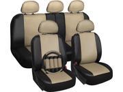 Oxgord PU Synthetic Leather 17 Piece Seat Cover Set