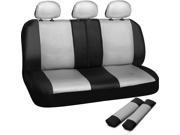 OxGord Premium Faux Leather Universal Rear Bench Seat Cover Set White