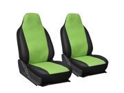 OxGord Premium Faux Leather Universal High Back Bucket Seat Cover Set Green