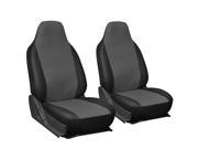 OxGord Premium Faux Leather Universal High Back Bucket Seat Cover Set Gray