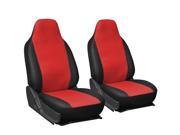 OxGord Premium Faux Leather Universal High Back Bucket Seat Cover Set Red
