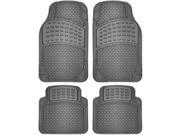 OxGord 4pc Rubber Floor Mats Universal Fit Front Driver Passenger Seat for Car SUV Van and Truck - Gray
