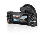 inDigi® NEW! 2.7 TFT LCD Dual Camera Rotated Lens Car Security Camera Recorder Dash Cam