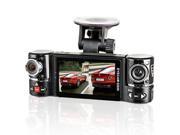 inDigi® Dual Camera Rotated Lens Car DVR w 2.7 Split LCD Night Vision Motion Activate
