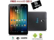 Indigi® Black Google Android 4.2 Tablet PC 32GB Micro SD WiFi HDMI Luxury Leather Back