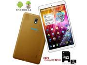 Indigi® Google Android 4.2 Tablet PC Luxury Feel Gold Leather Back FREE 32GB
