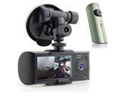 Indigi® HD Dual Camera Driving Recorder 2.7 LCD Dash Cam Car DVR w GPS Logger G Sensor