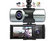 Indigi® NEW Car DVR Dual Camera Lens w GPS Tracker Driving Track Speed Time Date