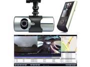 Indigi® HD Car DVR Dual Camera Lens Dash Cam Night Vision GPS Logger G Sensor Time Stamp