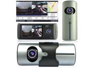 Indigi® Dash Cam 2.7 TFT LCD Dual Camera Lens Car DVR IR Night Vision GPS Tracker NEW