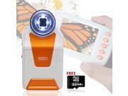 Indigi® Digital Mobile Magnifier MicroScope 500x ZOOM w Camera Video Mode 32GB Bundle