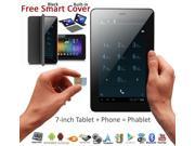Indigi® 7 Android 4.4 Phablet Tablet PC 3G SmartPhone 2 in 1 Phablet DualSim WiFi Built in Smart Case Black