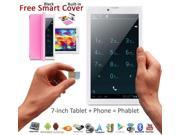 Indigi® 7 Android 4.4 Phablet Tablet PC 3G SmartPhone 2 in 1 Phablet DualSim WiFi Built in Smart Case Pink