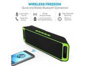Indigi® Great Gift! Bluetooth 4.0 Portable Wireless Dual Speaker TF USB FM Radio Green