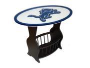 Detroit Lions Wooden End Table With Glass Cover