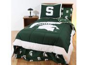 College Covers MSUBBFLW Michigan State Bed in a Bag Full With White Sheets