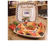 LSU Tigers Louisiana State Ceramic Chip and Dip Square Tray