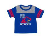 Kansas Jayhawks KU Infant T Shirt Striped Sleeve Dig Em Tee