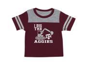 Texas A M Aggies Infant T Shirt Striped Sleeve Dig Em Tee