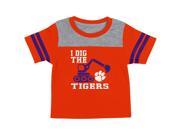 Clemson University Tigers Infant T Shirt Striped Sleeve Dig Em Tee