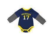 University of Michigan Wolverines Infant Onesie Long Sleeve Layered Sleeper