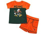University of Miami Hurricanes Infant T Shirt and Shorts Boy s 2 Pc Set
