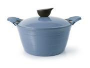Neoflam Eela 4.5qt Covered Stockpot with Detachable Silicone Handles and Ecolon Non Stick Coating Deep Blue