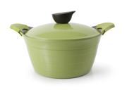 Neoflam Eela 4.5qt Covered Stockpot with Detachable Silicone Handles and Ecolon Non Stick Coating Olive Green